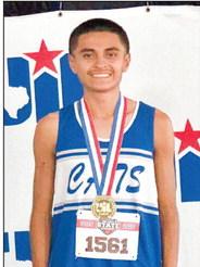 3RD AT STATE - Smyer senior Ismael Pizano ran a 16:33.10 to place third in the boy’s 5K race at the 2A UIL Cross Country State Championship on Nov. 1. That finish earned him All-State honors. (Provided by Smyer ISD Facebook)