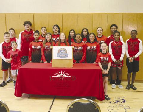 YOUNG TALENT - The City of Levelland will be hosting the 2024 Little Dribblers Tournament with boys’ and girls’ basketball teams attending from all over the country. The Little Dribblers Inc. Organization held a press conference earlier this week to announce the arrival of the tournament in 2024. Pictured are a group of young and talented kids who will take part in the tournament next year. (Staff Photo by Aalijah Soliz)