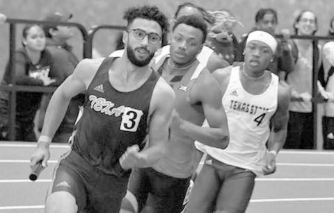 RELAY- The South Plains College men’s and women’s track and field teams wrapped up their third meet of the season Saturday at the Texas Tech Open and Multis at the Texas Tech Sports Performance Center. The Texans earned a second place finish in the men’s 4x400 relay, as Bembridge, Caio Almeida, Evaldo Whitehorne, and Farquharson ran a blistering 3:05.91. (Photo Courtesy of Jordan Irvine)