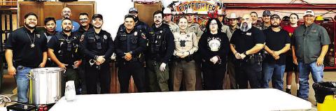 The Levelland Police Department, along with DPS and Sheriff’s Office, joined the Sundown Volunteer Fire Department for its Cocoa for Heroes event to remind the community that law enforcement is about connection and collaboration. (Levelland Police Department photo).