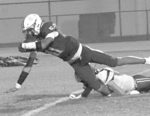 REACH FOR IT - Whiteface Antelope Cesar Chaves reached for the goal line to help his Whiteface Antelopes take down the Klondike Cougars last Friday. The Antelopes will host Elida, N.M. on Friday for homecoming at 7:30 p.m. (Photo by Holly Crutcher)