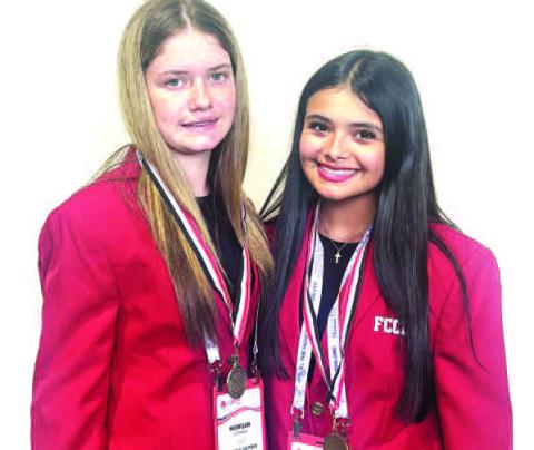 FCCLAMEMBERS - Smyer ISD FCCLA membersArymar Calderon and Morgan Pittman were names as two of the top 10 finalists in the nation in their interior design group in Washington, D.C. during July 6-10. (Smyer ISD photos)
