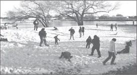 THE FIRST ARTIC AIR- The intrusion of 2024 has brought in the coldest air some of us have seen in nearly two years. To many snow lovers dismay, we have not seen any fresh snow around the region. However, the Parks and Recreation Department in Levelland has decided to take things into their own hands and had a play in the snow event last week. Youg and onl enjoyed the snow ball fights. As well as the sled rides down the Lobo Lake hill. (Staff photo by Emily Campos)
