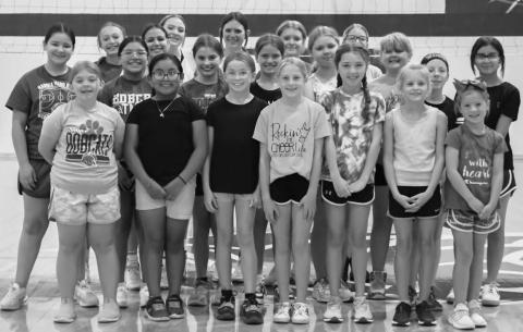 VOLLEYBALL COMPETITION - The Smyer Bobcat All-Sports Camp participants learned volleyball fundamentals and sportsmanship Wednesday at Smyer High School. The camp was open to incoming second graders through incoming ninth graders. Campers were taught the fundamentals for basketball, volleyball, football and baseball throughout the week. (Staff Photo by Victoria Byrnes)