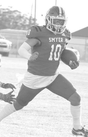 FIRST WIN- The Smyer Bobcat’s won their first game of the season 22-14 on the road in Crosbyton last Friday. Smyer QB Peyton Casillas tossed one touchdown and added a two-point conversion in the win. The Bobcats will be on the road at Ralls Friday. Kick-off is set for 7 p.m. (Staff Photo by Aalijah Soliz)