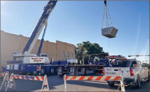 BIG INSTALLATION - Built in 1928, the Wallace Theatre has been a staple in the Levelland and Hockley County community for many generations. Currently going through the restoration process thanks to the Wallace Theatre Board and Staff, the installation of the AAON 20ton HVAC unit is one of the bigger steps in the process to bringing the Wallace back to life. (Photo courtesy of Wallace Theatre)