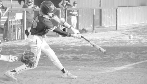 MOVING RUNNERS- Levelland had everything working at home last Friday with a 11-1victory over Big Spring. Lobo Wyatt Baccus put the ball in play and moved the runners. The Lobos will host Estacado Tuesday. (Staff Photo by Dom Puente)