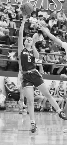 ELUISVE LAYUP - Whiteface Lady Lope Jaedyn Rector layed the ball up during the team’s game on the road against Sundown this past Tuesday night. (Photo courtesy of Holly Crutcher)