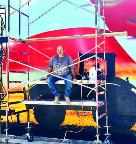 Downtown parking lot, mural completed