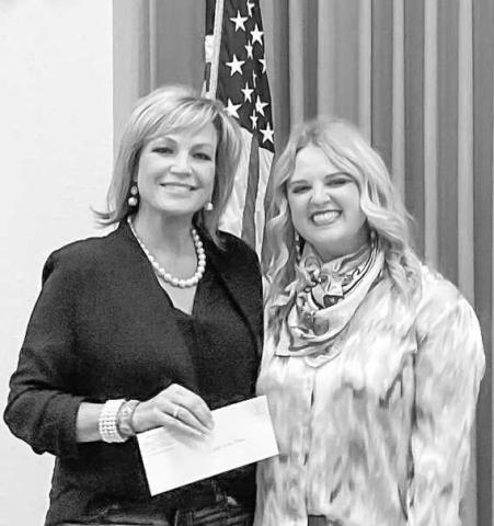 HOCKLEYCOUNTY ENDOWMENT DONATION - The Hockley County Endowment made several donations to various organizations this month to show their appreciation to the community. Pictured is Katy Rush presenting a check to Jaclyn Morris with CASA of The South Plains (Photo courtesy of Joey Pierce)