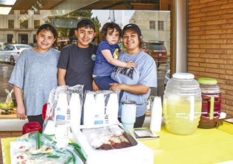 - Pictured from left to right are: Genesis Marin, Christopher Marquez, Emma Jordan and Kat Jordan. The group served up some fresh lemonade and baked goods for Main Streets Lemonade Day. (Staff photo by Hannah Woodrum)