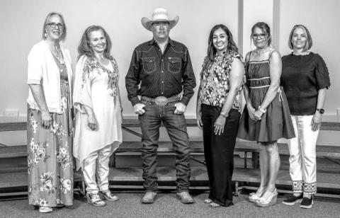 15 YEARS OF SERVICE AWARD - South Plains College (SPC) announced their employee service awards during their 2025 Employee Banquet on May 8. The recipients of the 15-Years of Service Award pictured from the left are: Jackie Underwood, Rebecca Greene, Kerry Doster, Vanessa Olivo, Lori Ware and Wendy Esch. Not pictured are Monica Sisk, Terri Vargas and Darren Welch. (SPC Photo)