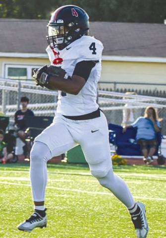 KICKOFF RETURN - Levelland Lobo Sean Landrum ran the ball upfield at the start of the game during the team’s game against the Idalou Wildcats last Friday night. (Staff photo by Aalijah Soliz)