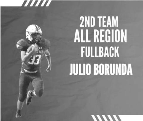 Whiteface Antelope Julio Borunda earned himself 2nd Team All-Region Fullback for his great play on the field during this past season. The Whiteface Antelopes finished this past season with a record of 11-1 with their only loss coming from the second round of playoffs against the Borden County Coyotes in Slaton. (Photo courtesy of Jay Kelley)