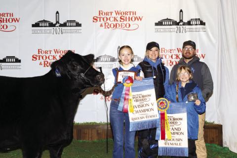 GRAND CHAMPION AND DIVISION V CHAMPION-- Kynlee Mae Thomas of Ropesville earned Grand Champion and Division V Champion with Tyre Mona Lisa 13M in the Limousin division at the 2026 Fort Worth Stock Show &amp; Rodeo (FWSSR) on Jan. 24. The 2026 Show is hosting junior exhibitors from across Texas competing for awards and nearly $272,000 in premiums, including $35,900 in Junior Breeding Heifer Show premiums. (Photo courtesy of Forth Worth Stock Show &amp; Rodeo)