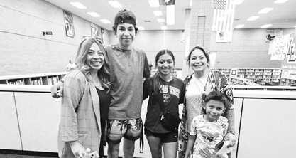 LHS OPEN HOUSE- LHS hosted their open house this past Thursday. Dr. Birdwell gave his State of the High School Address informing parents and students of the programs and opportunities this upcoming year. Parents and students met with teachers and toured the campus. Pictured are Juanita &amp; Nathaniel Reyes, Elizabeth, Karen &amp; JesseJames Torres.