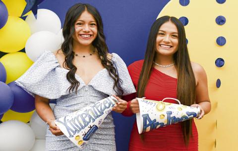 CHEER SENIOR RECOGNITION - Ximena Lucero, Andrea Guardiola and Briley Siemens (Not pictured). (Staff photo by Jentezen Smith)