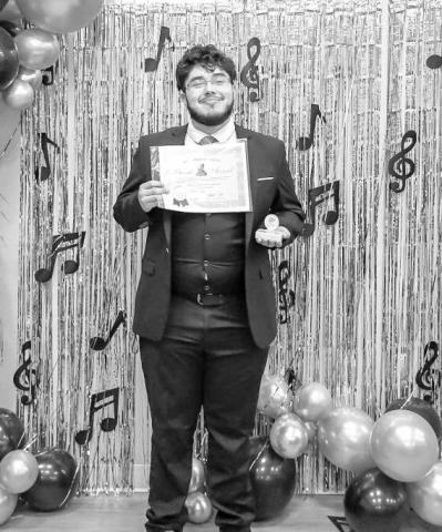 - The Levelland High School End of Year Band Banquet was held April 21 at South Plains College. During the awards portion of the banquet, Alvaro Loza was the recipient of the John Philip Sousa Award. (Photo courtesy of Cristal Isaacks)
