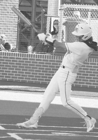 RUN BATTED IN- Hayden Torres had an RBI in an 11-3 Ropes Eagle loss to the New Home Leopards in UIL District 4-2A High School baseball action last Saturday in Plainview. The Eagles will face Lockney for two games in the bi-district playoffs Friday. Game one starts at 5 p.m. (Photo Courtesy of Jay Kelley)