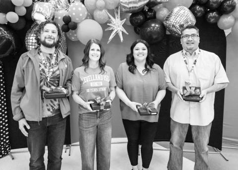 10 YEARS OF SERVICE - Levelland ISD held their employee banquet last week with several awards being given. These individuals were recognized for their 10 Years of Service (from right to left): Whitney Zubriate, Zenaida Luna, Mike Brogden, Chris Portwood, Valerie Martinez and Jennifer VanCleve. (Photo courtesy of Cristal Isaacks)