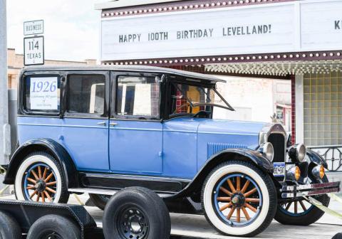 Pictured is a 100 year vintage car on display during the Centennial Celebration this past Sunday. Levelland residents were able to view classic cars and visit vendors throughout the day. (Staff photo by Jentezen Smith)