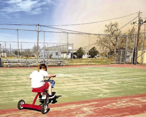 Temperatures dropped this past weekend bringing back the chill of winter as a cold front moved into Hockley County with high wind and dust storms to the area for a few days. Beverly Ann Varner, granddaughter of Rob Alcazar, was intent on playing at Levelland Skate Park as dust descended on the city. (Photo courtesy Rob Alcazar)