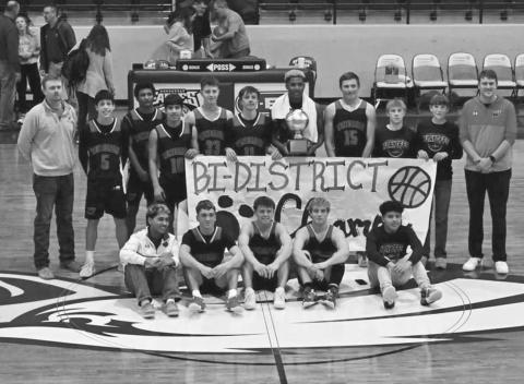 BI-DISTRICT CHAMPIONS - The Whitharral Panthers took on the Sands Mustangs for their Bi-District round of playoffs where the Panthers won big with a final score of 72-41 at Lubbock Roosevelt. The Panthers next game of the playoffs is TBD at the time of this writing. (Photo courtesy of Whitharral ISD)