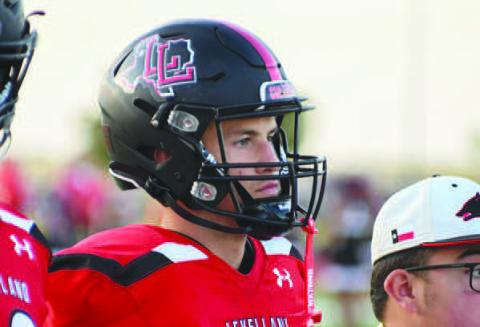 GAME READY - Levelland athlete Ben Alvarado was locked in on the game against Dalhart this past Friday. (Staff photo by Dom Puente)
