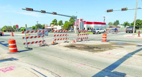 CLOSURE & DETOUR - The City of Levelland announced that the northbound lanes at the intersection of College Ave and Magnolia are closed for road repairs. The southbound turning lane is also closed. While repairs are ongoing, eastbound and westbound lanes will also be closed. Crews will be addressing the sink hole that formed around July 2. (Photo courtesy of the City of Levelland)