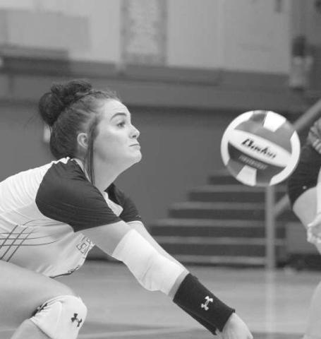 UPAND OVER - Ropes Lady Eagle Bree Stumbo set up her teammates during the teams playoff loss against the Tolar Lady Rattlers. (Photo courtesy of Donovan Martin)