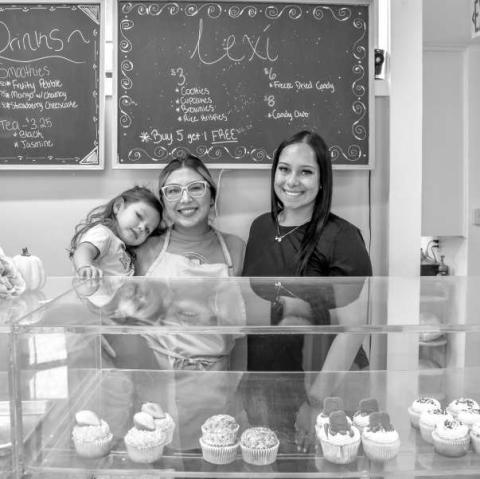 BAKE IT TILL YOU MAKE IT - Pictured from left to right are: Jane Nguyen, Alexis Nguyen and Aubrey Rivas. Alexis Nguyen owns Lexi’s Bakery located at 404 Austin Street. Come show some love by stopping by and trying her homemade cupcakes, cookies and brownies. (Staff photo by Hannah Woodrum)