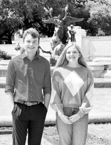 SHS SCHOLARSHIP RECIPIENTS - Sundown ISD announced Watson Evans and Morgan Griffith were recently granted the Class of 2024 TILF Scholarship. They also each earned the CH Foundation Special Scholarship for the state level involvement in Academic UIL. (Photo courtesy of Sundown ISD)