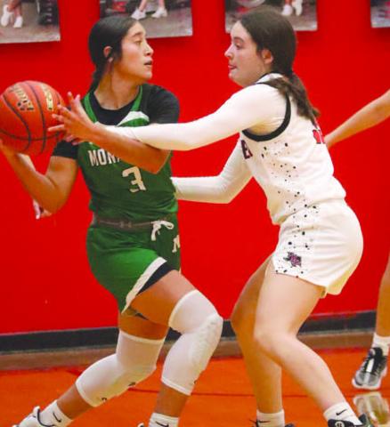 Levelland Loboette Emery Smith played phenominal defense to force a turnover during the teams game against Monahans. (Staff photo by Aalijah Soliz)