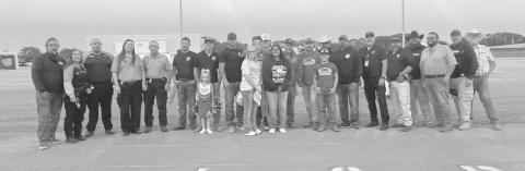 FIRST RESPONDERS - Whiteface High School honored first responders at the home football game last Friday night. Police officers, firefighters and EMS personnel from Cochran County were honored before the game. (Photo courtesy of Holly Crutcher)