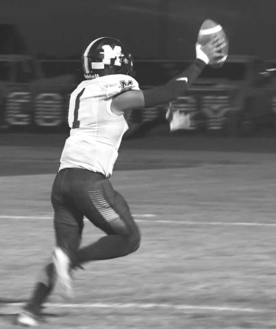 TOUCHDOWN - Morton’s Dante Chavez cross the goal line in a 29-6 road win over the Smyer Bobcats last Friday. Morton will be in New Home, while Smyer travels to Seagraves next Friday. Both games start at 7 p.m. (Photo by Jay Kelley)