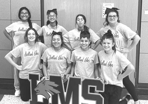 LMS Cheer Coach Jean DeMerritt shares the new Cheer Squad for 2023-2024! Congratulations to all these girls! Pictured are back Row (left to right): Esperanza Acosta, Uriah Arenivas, Antalya Avitia, and Kaylee Gray. Front Row (left to right); Sophia Koubek, Sofi Lopez, Jassiah Lucio, and Kamryn Navarro. (Submitted Photo)