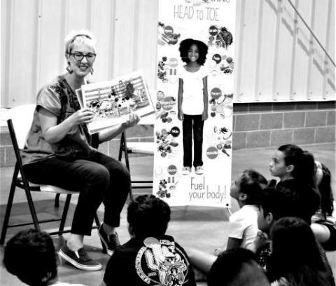 AgriLife Extension agents from the area made the connection between agriculture and nutrition for students at Ag Awareness. (Staff photo by Lynda Work)