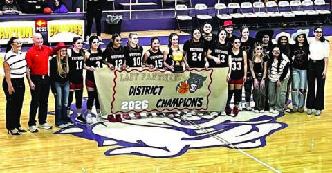Whitharral Lady Panthers, District Champions - 1A District 5. They went undefeated in district play at 10-0.