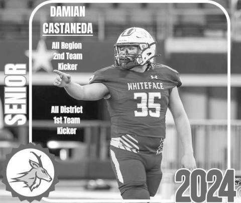 FOOTBALLAWARDS - Whiteface Antelope Damian Castaneda earned All-Region 2nd Team Kicker and All-District 1st Team Kicker. (Photo courtesy of Whiteface ISD)
