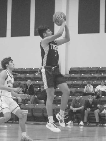 MID-RANGE - Morton Indian E.J. Rivas shot the ball from mid-range during the team’s game against the Klondike Courgars on the road. (Staff photo by Aalijah Soliz)