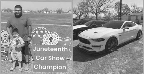 CAR SHOW CHAMPION - Chris Morales won the Car Show this past weekend at the 34th Juneteenth celebration with his 2019 Ford Mustang GT. Several past Northside Community members came back to Levelland to celebrate the annual event. (Submitted Photo)