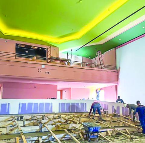 MAKING PROGRESS - The Wallace Theater renovations continue with the theater ceiling being prepped for the historic murals to be placed once again. Additional work done to the Wallace has been an egress staircase which will provide a safe emergency exit from the mezzanine level. Updates regarding the renovations of the theater and upcoming programs can be found on The Wallace Theater Facebook page. (Photo courtesy of the Wallace Theater)