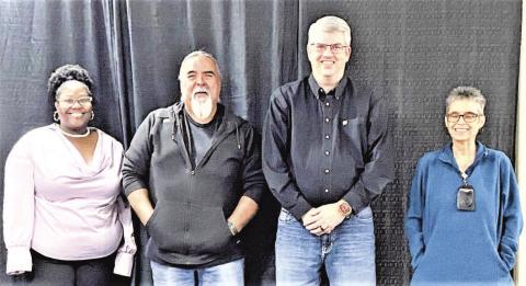 CITY OF LEVELLAND SERVICE RECOGNITIONS- Terez Ramos,10 years, Dispatch Supervisor/Law Enforcement Communications; Jo Ray Guerrero, 15 years, Street Department; Capt.Ty Land, 20 years, Levelland Police Department; and Donna Edwards, 20 years, Levelland Police Department. (City of Levelland photo).