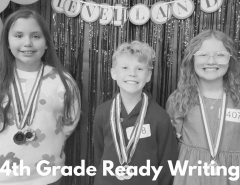 4TH GRADE READY WRITING WINNERS - 1st place Mkynna Cox, 2nd place Hayes Howard and 3rd place Jazzi Lawson. (Photo courtesy of Cristal Isaacks)