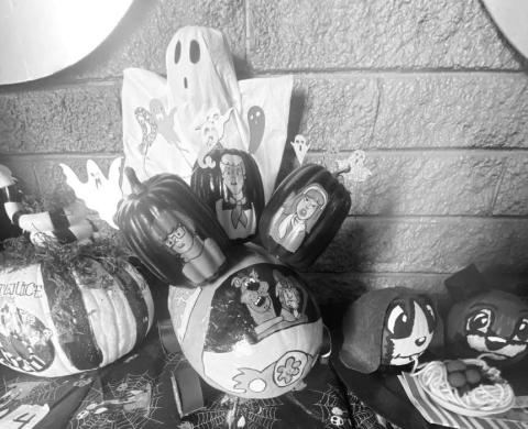 SCOOBY DOO &amp; THE GANG— Something Different Grill has decorated pumpkins on display in the restaurant. Customers can vote for their favorite employee decorated pumpkin; however, since the contest is anonymous, they will not know which employee wins until the contest is over. Pictured is “Scooby Doo and the Gang Pumpkin”. (Staff photo by Aalijah Soliz)