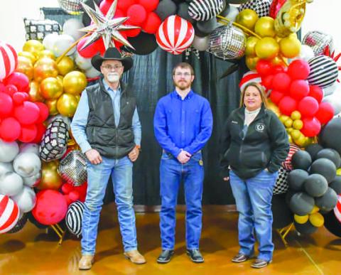 RECOGNIZING YEARS OF SERVICE - Hockley County held their annual Employee Banquet at the Mallet Event Center and Arena this month. Pictured from left to right is: Kevin Wright, Richard Shaw and Ann Doshier. All three individuals were recognized for reaching their five years of service milestone with the county. Not pictured who reached their five year milestone include Myra Chapa, Toney Cowan and Angela Overman. (Staff photo by Myra Guerrero)