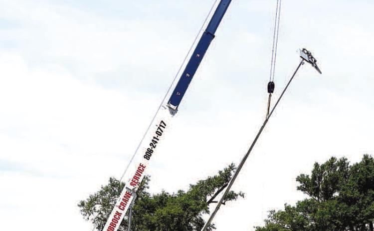 NEW LIGHTS - Another amazing project is taking shape at Levelland City Park as the ballparks are refurbished. Field F is getting new lights and a new fence is coming thanks to the Levelland Community Development Corporation and Levelland City Council. (City of Levelland Photo)