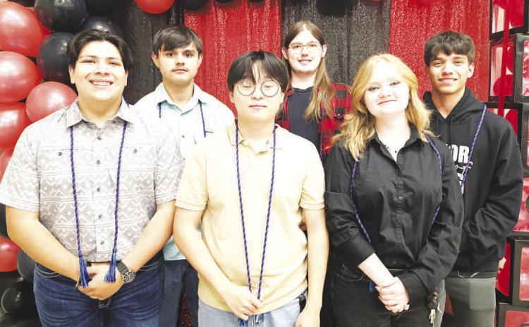 LHS ESPORTS CORDS – Students were honored at a banquet hosted by April Austin and Sam Dewbre: Daniel Duran, Angel Hicks, Andy Kim, Lupe Lyva, James McKenzie and Julian Sanchez. (Levelland ISD photo)