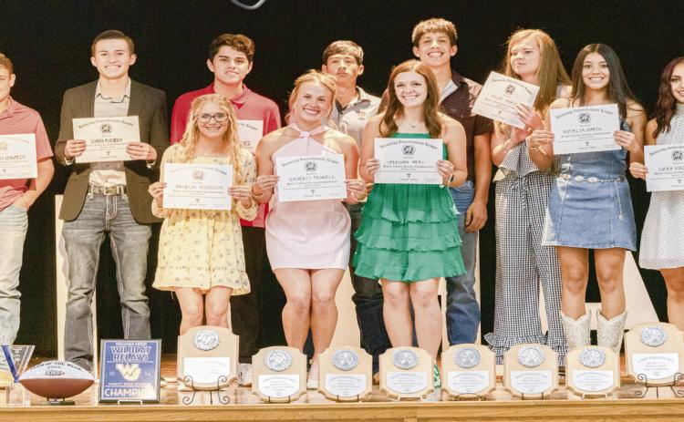 CROSS COUNTRY AWARDS - Girls Most Valuable Runner: Sheridan Neal and Boys Most Valuable Runner: Trey Villegas. (Staff photo by Eric Venkatesan)