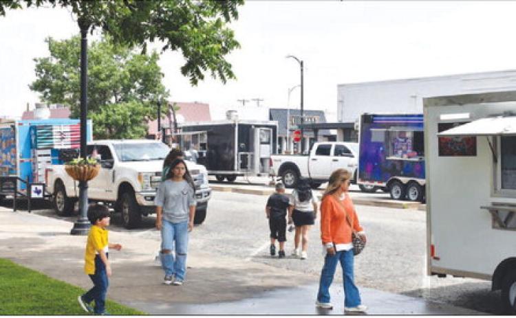 FOOD TRUCKS ARE BACK- The City of Levelland Main Street will have food trucks on the third Thursday of the month on the courthouse lawn. For more information contact Kelly Hancock, Levelland Main Street Manager at 806894-9079. (Staff photo by C.R. Calhoun)